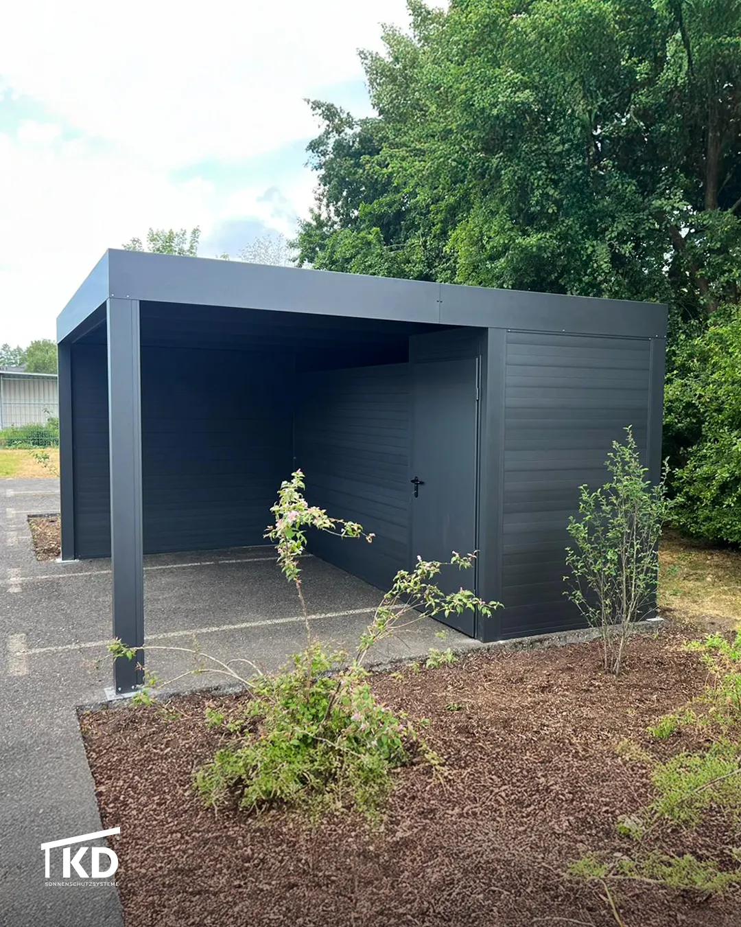 KD Cube Carport mit integriertem Schuppen aus Alu-Seitenpanälen